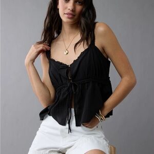 American Eagle Flyaway Cami Tank Top Black Size Medium